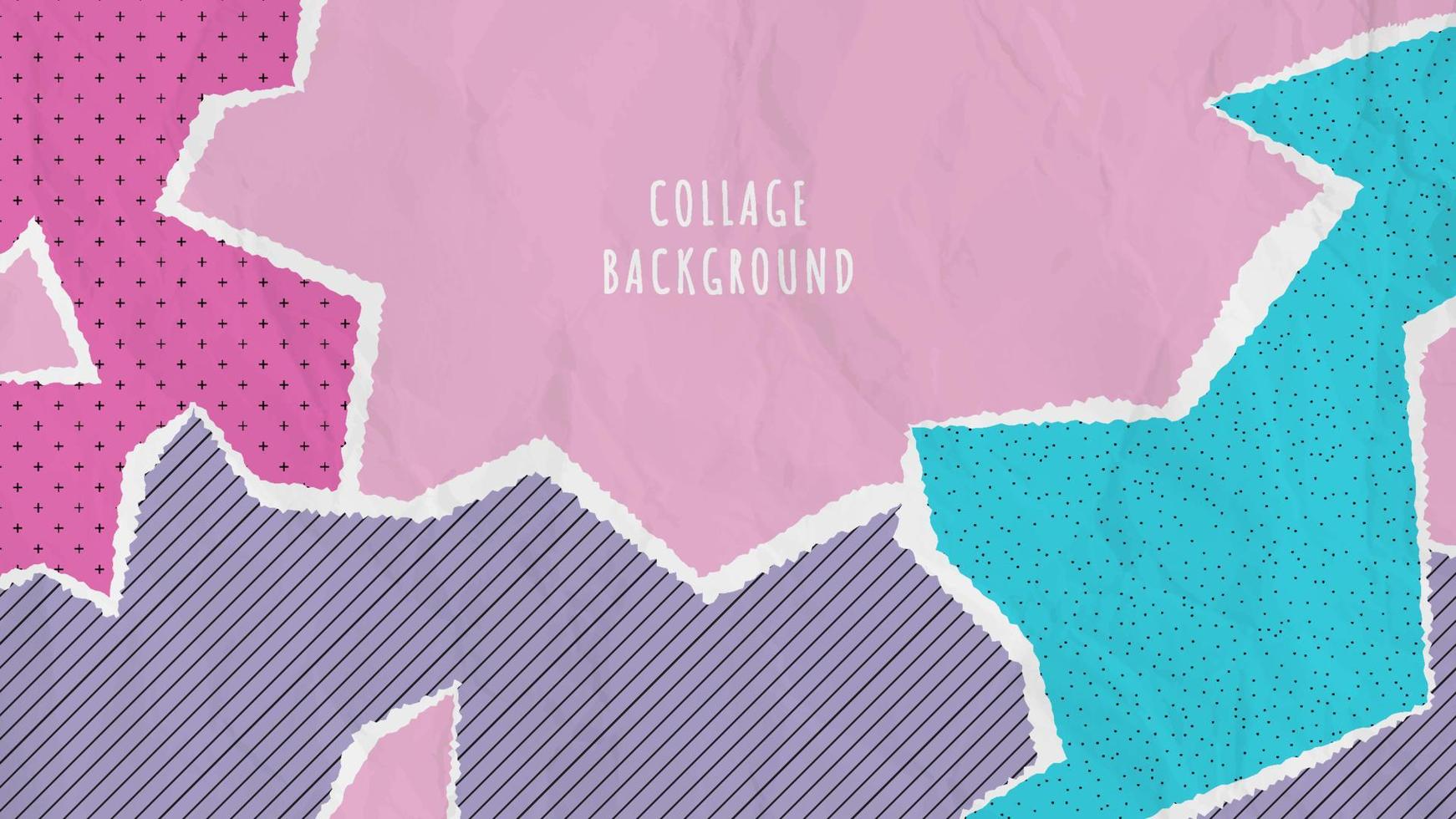 Abstract collage background with torn paper vector