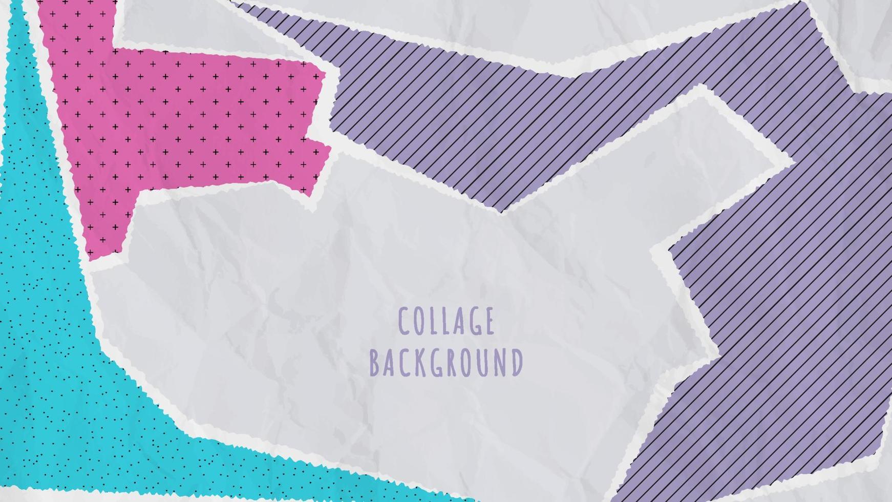 Abstract collage background with torn paper vector