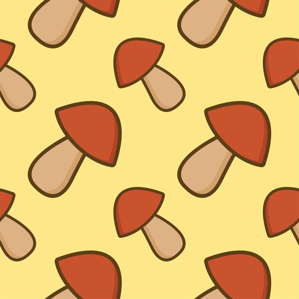 mushroom seamless pattern flat design vector illustration