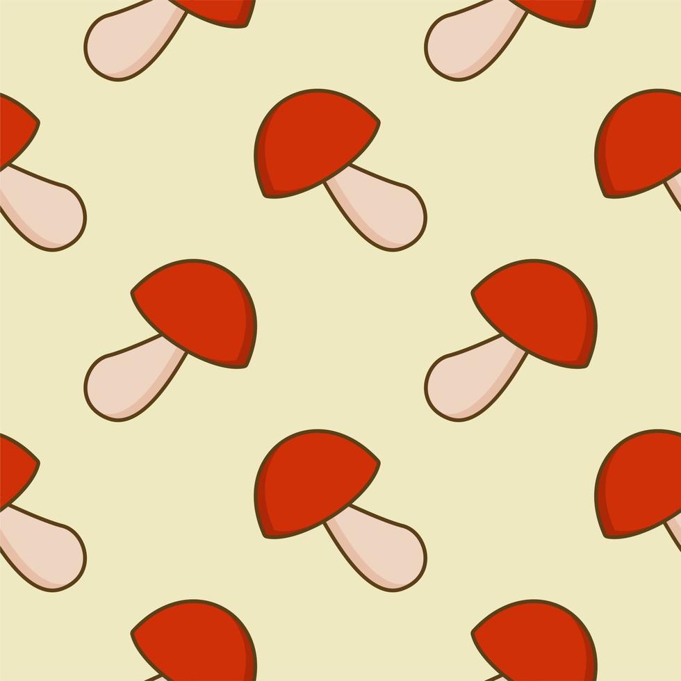 mushroom seamless pattern flat design vector illustration