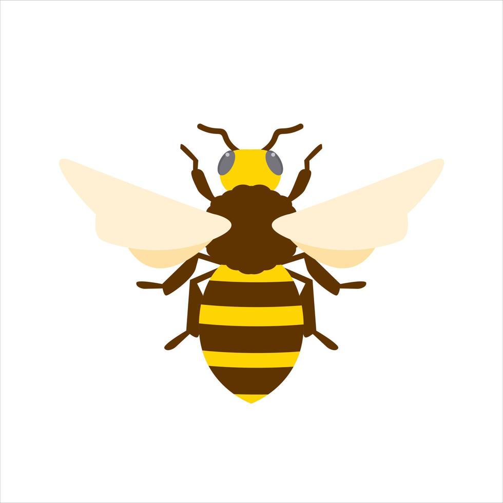 Ilustración de vector de diseño plano de abeja de miel. lindo abejorro. mascota del logotipo del personaje del abejorro