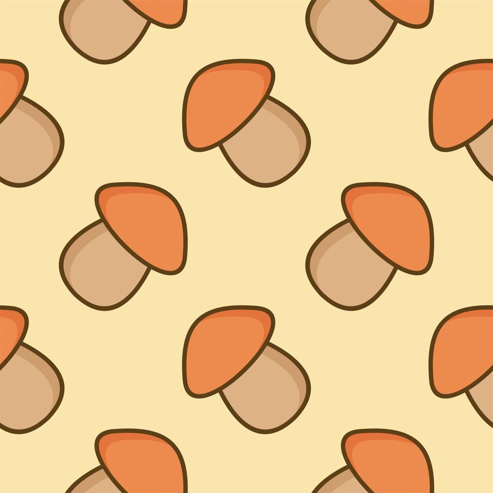 mushroom seamless pattern flat design vector illustration