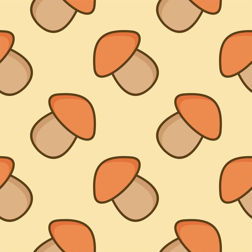 mushroom seamless pattern flat design vector illustration