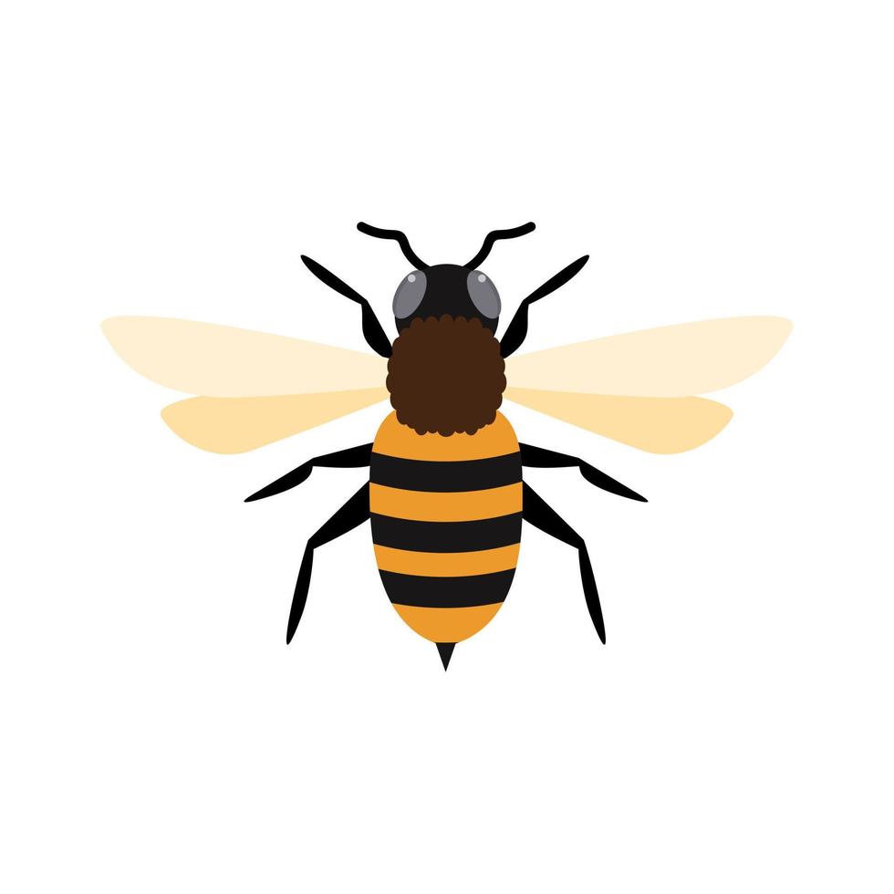 Ilustración de vector de diseño plano de abeja de miel. lindo abejorro. mascota del logotipo del personaje del abejorro
