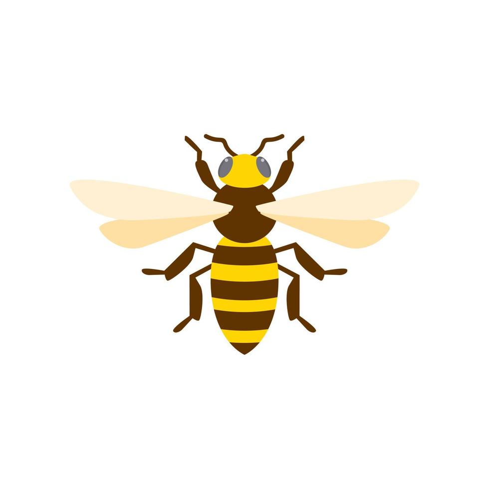 Ilustración de vector de diseño plano de abeja de miel. lindo abejorro. mascota del logotipo del personaje del abejorro