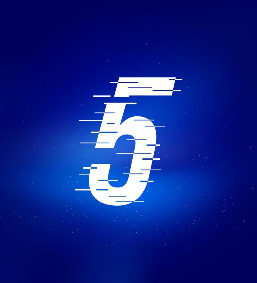 Number 5 fast speed logo. Animated number. Technology labels, match headlines, sports posters, book and poster design etc. vector