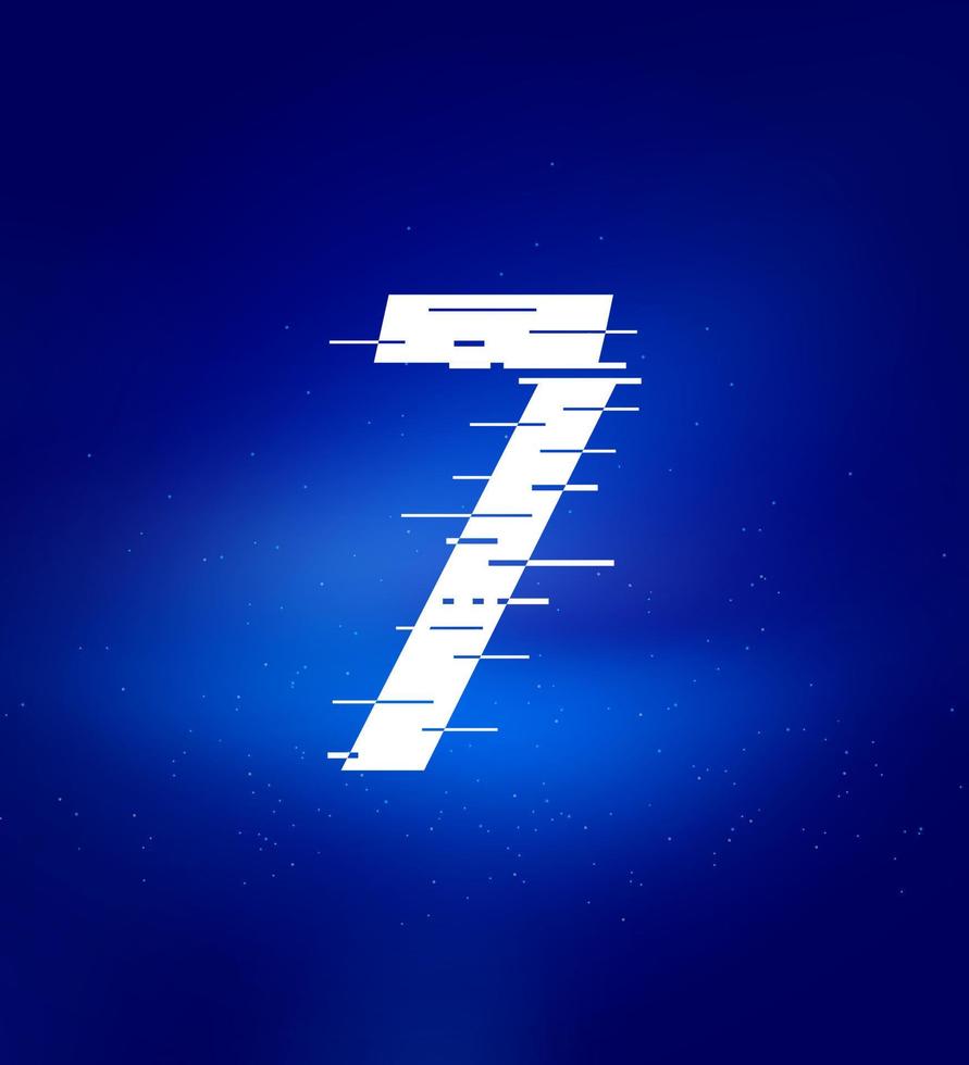 Number 7 fast speed logo. Animated number. Technology labels, match headlines, sports posters, book and poster design etc. vector