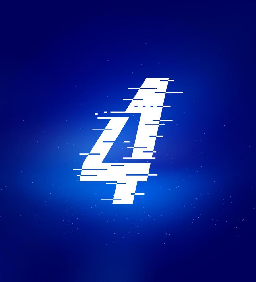 Number 4 fast speed logo. Animated number. Technology labels, match headlines, sports posters, book and poster design etc. vector