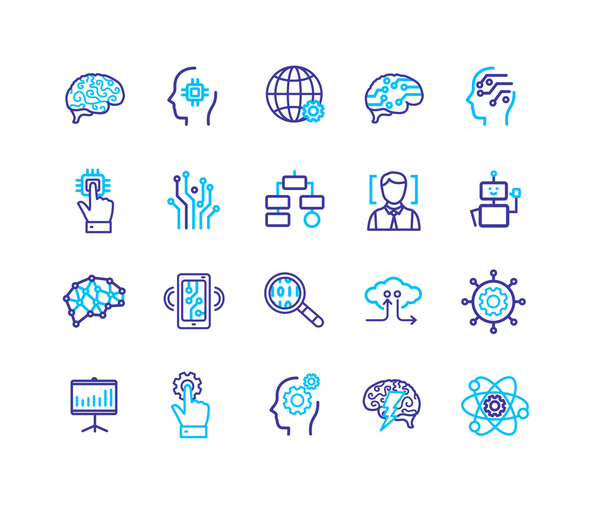 AI Sign Color Thin Line Icon Set. Vector 17748408 Vector Art at Vecteezy