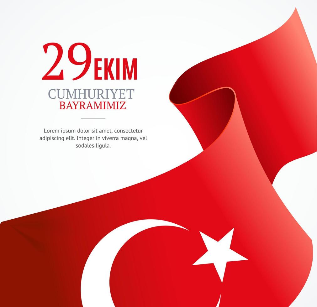 Realistic 3d Detailed Turkey Flag Background. Vector