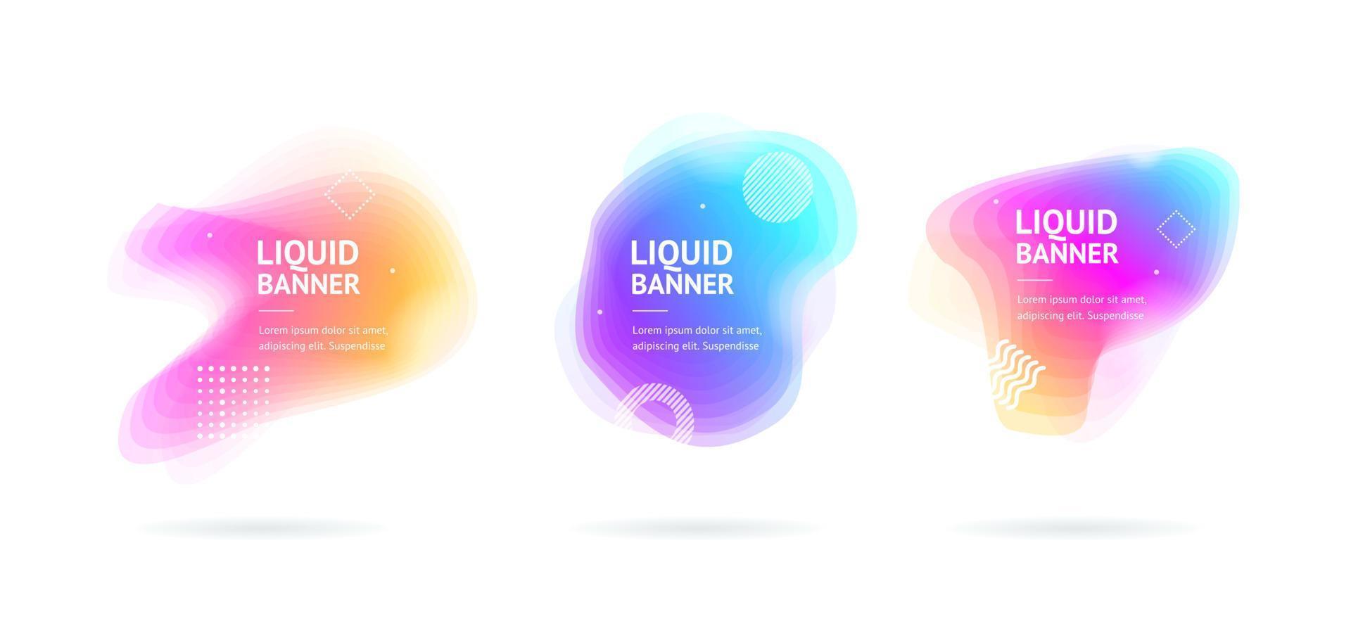 banner de tarjeta con concepto de diseño de formas líquidas coloridas abstractas. vector