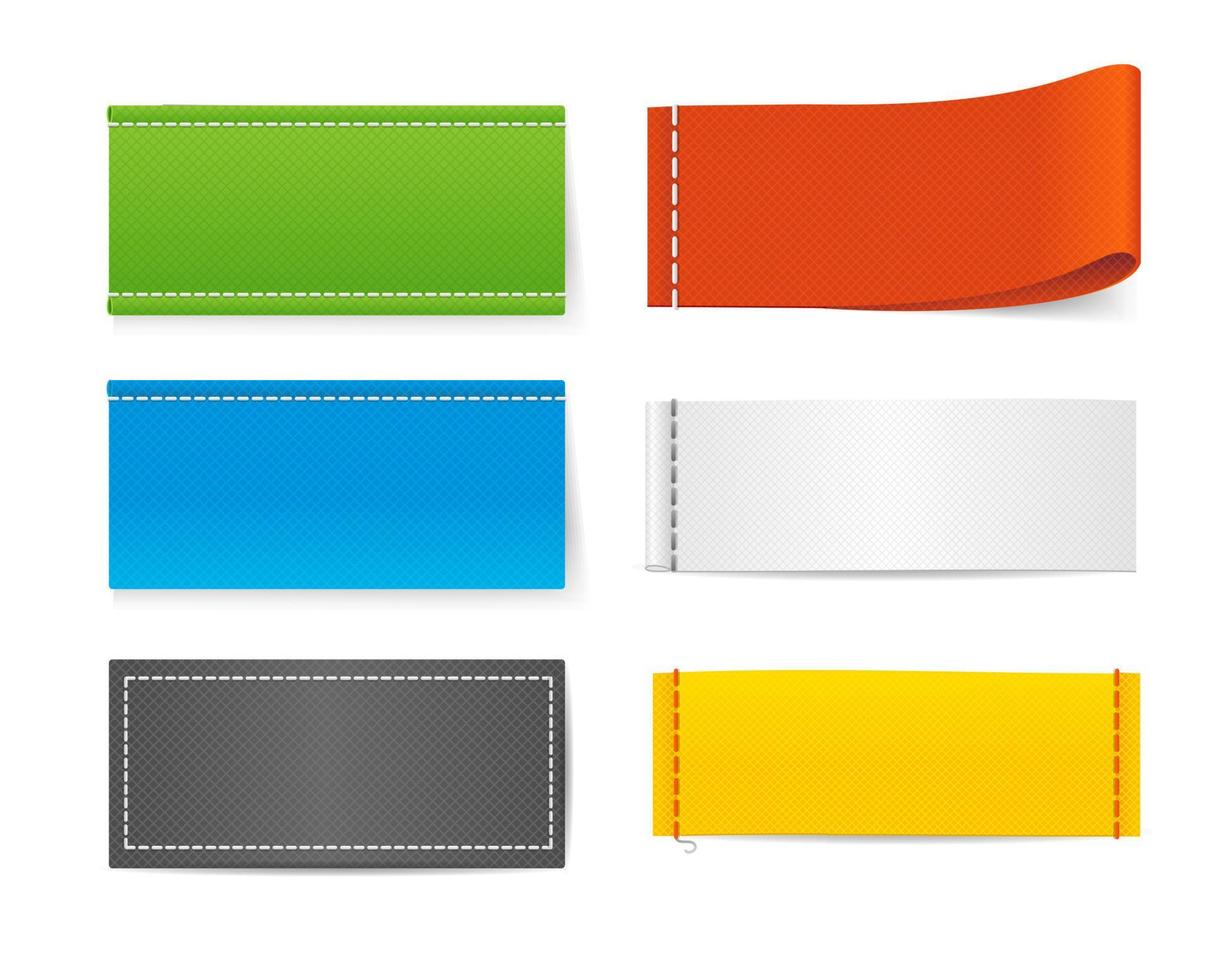 Realistic 3d Detailed Textile Labels Set. Vector