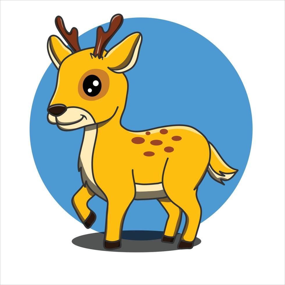 A cute deer art illustration design in vector