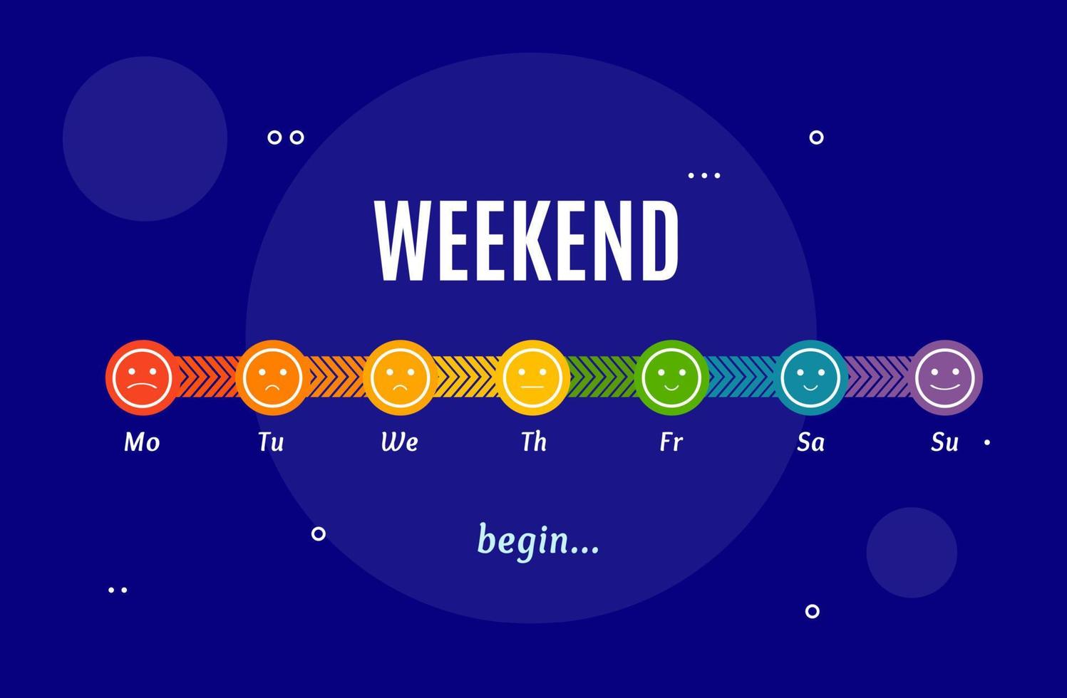 Weekend Horizontal Time Line Layout Concept. Vector