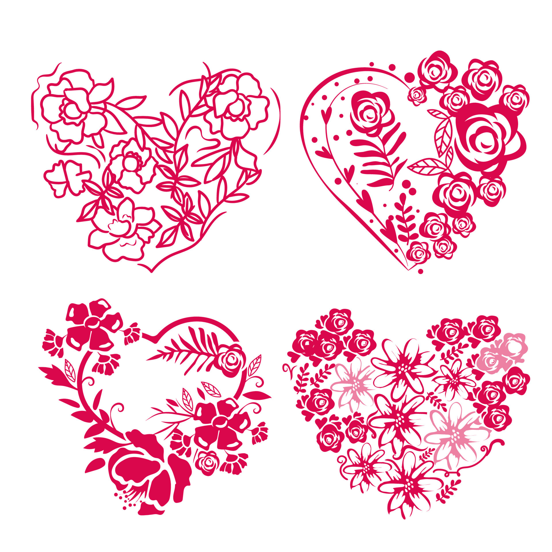 Floral Heart Valentine Day isolated on white background. 17748664 ...