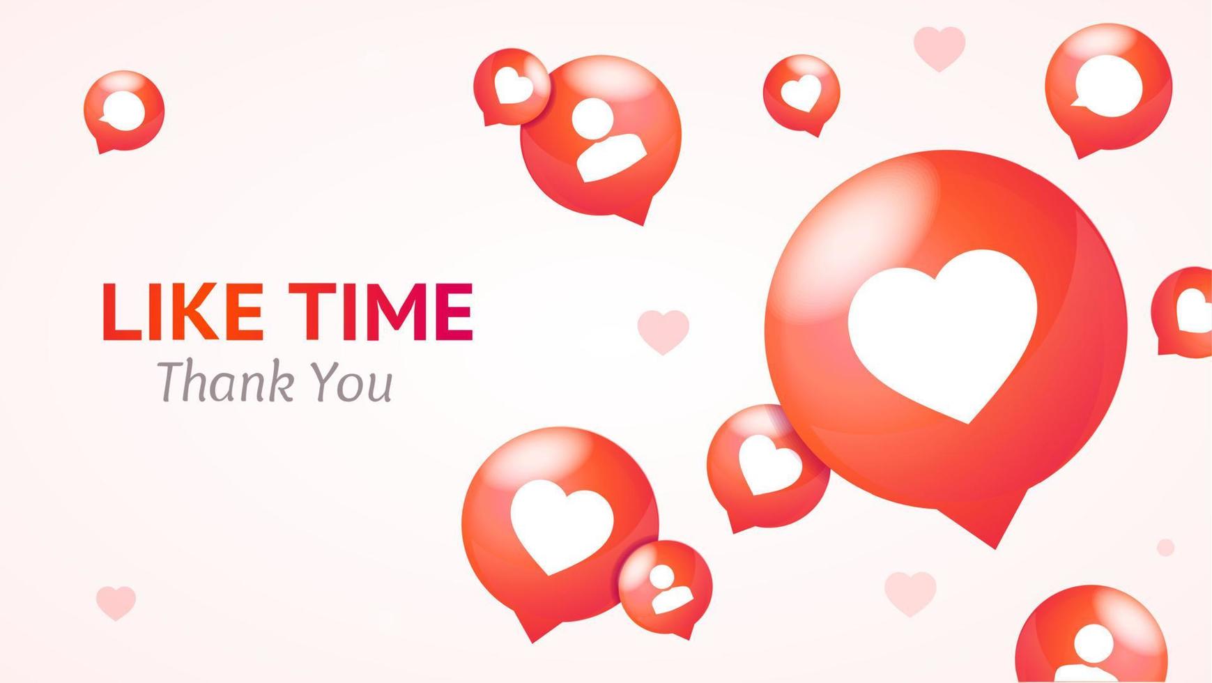 Like Time Concept Banner Card Background. Vector