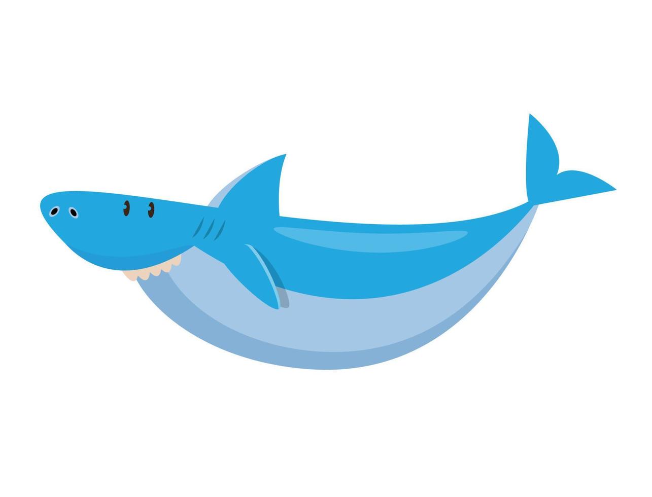 ilustración de vector de personaje de dibujos animados de tiburón