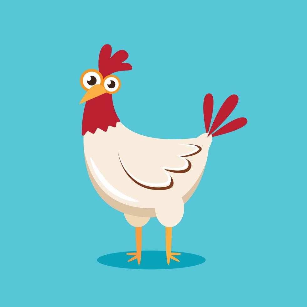 ilustración de vector de personaje de dibujos animados de pollo