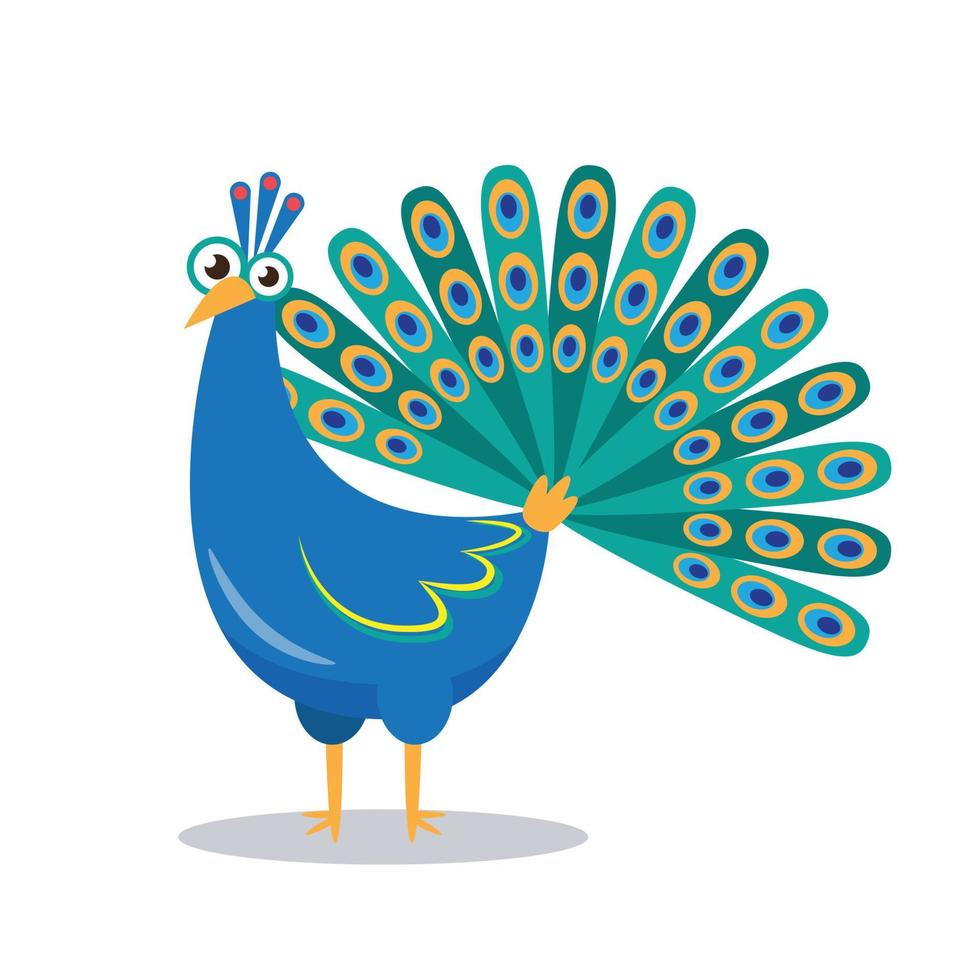 peacock cartoon character vector illustration