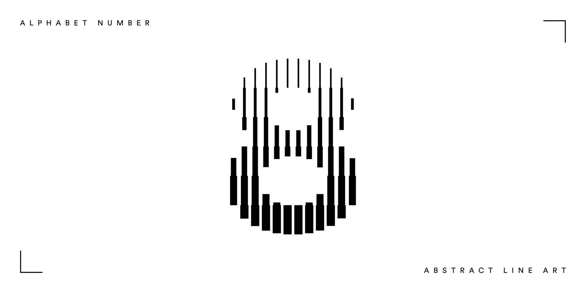 Number eight abstract line art vector