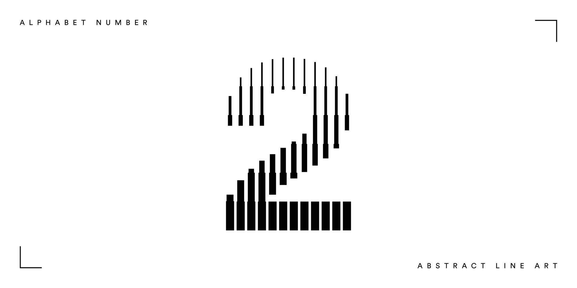 Number two abstract line art vector