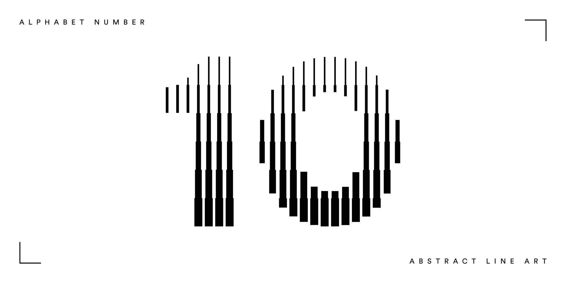 Number ten abstract line art vector