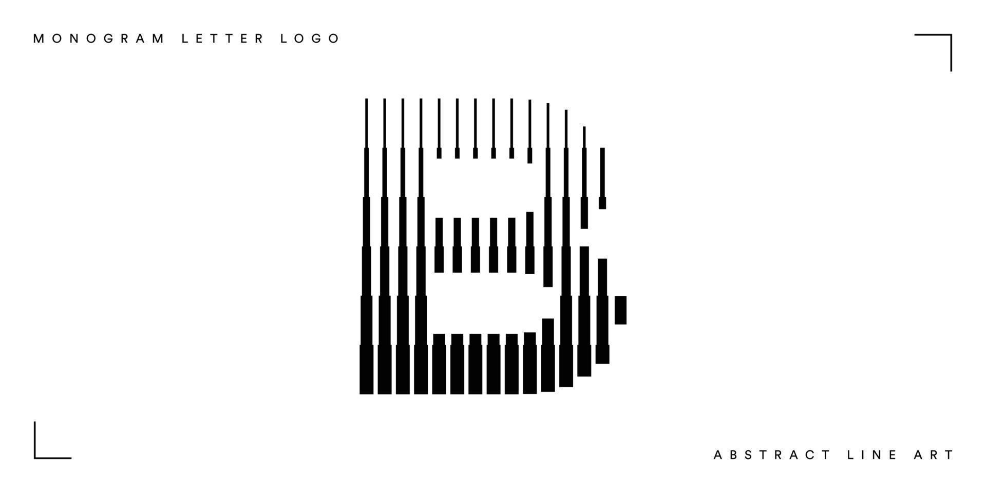 línea abstracta arte letra b monograma logo vector