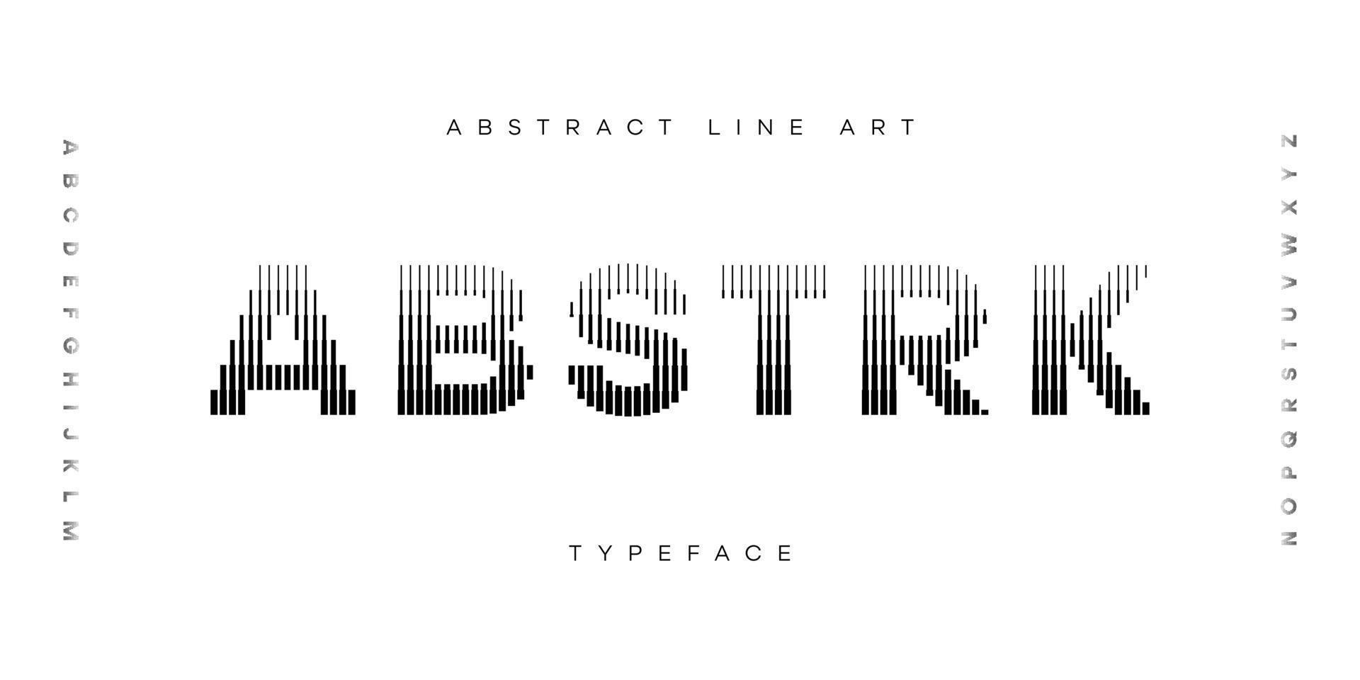 conjunto de fuentes de alfabeto de arte de línea abstracta vector