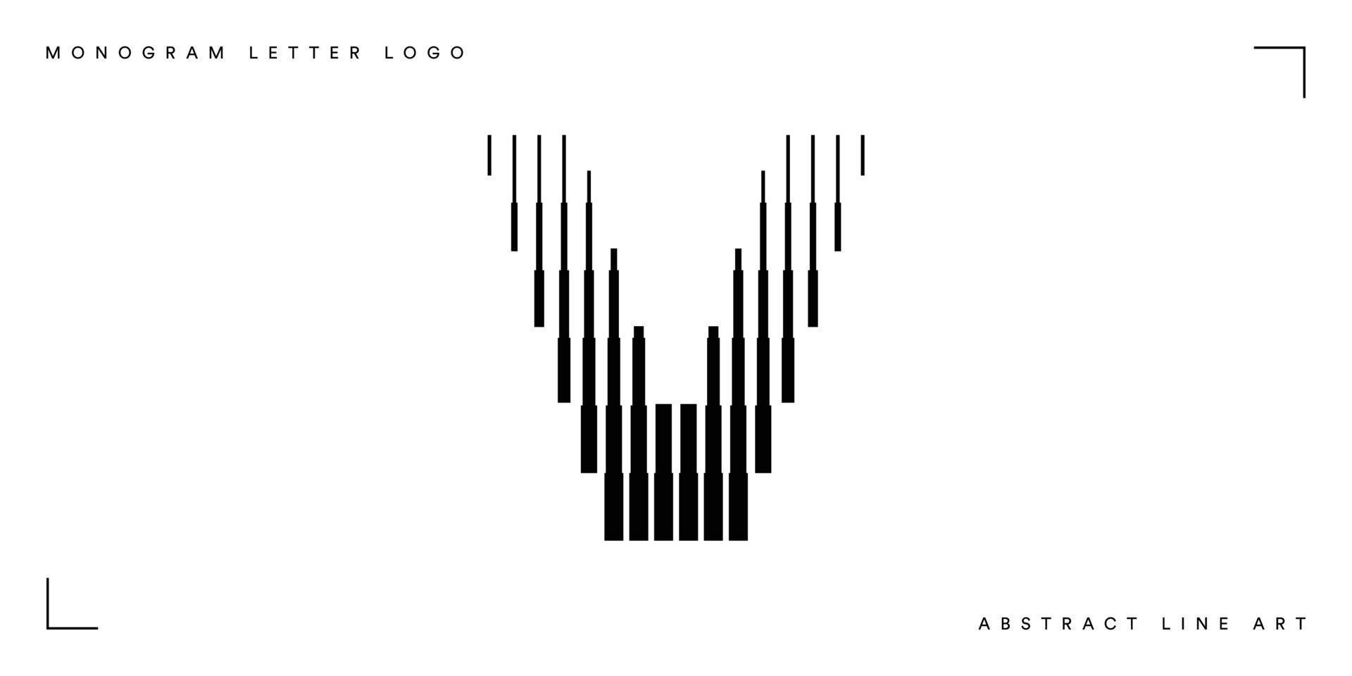Abstract line art letter v monogram logo vector