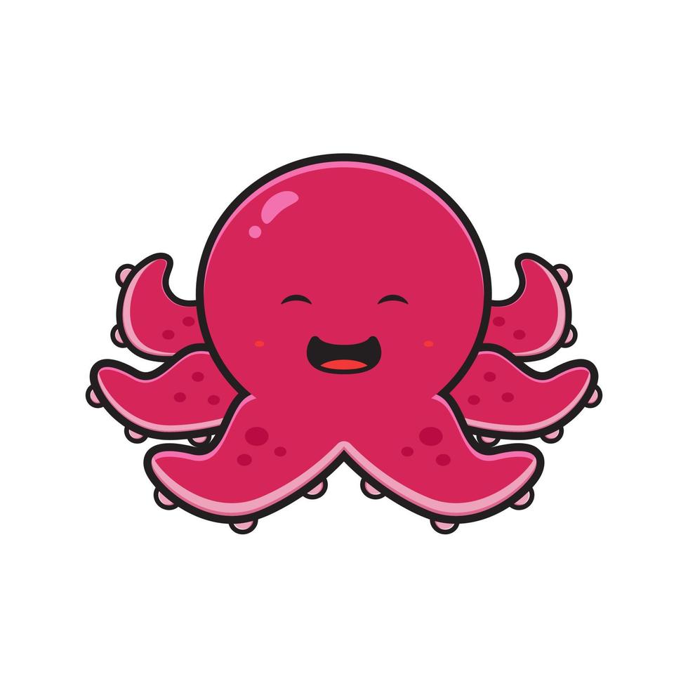 Cute octopus logo mascot character logo cartoon icon illustration flat cartoon style design vector
