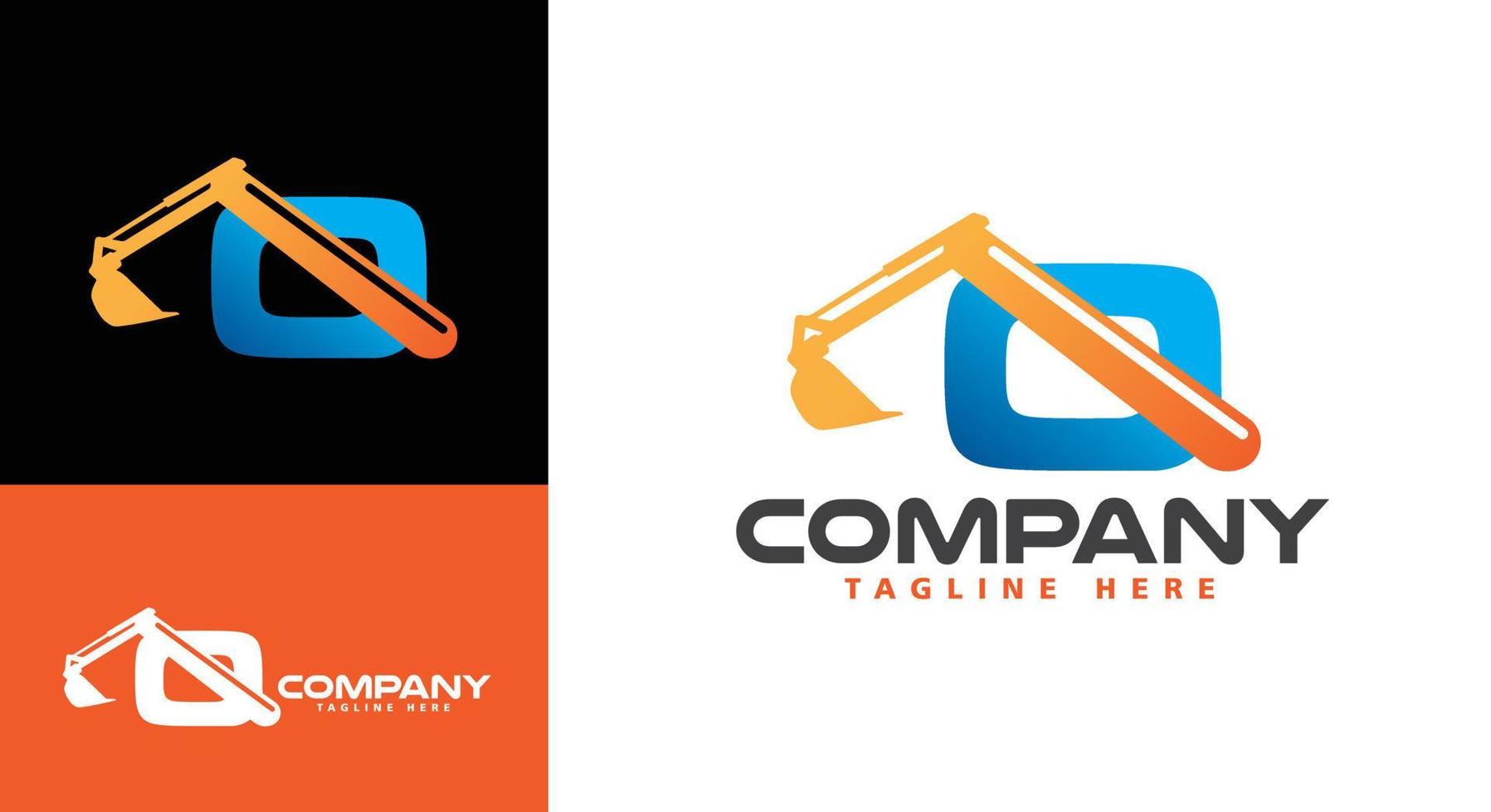 Letter Q Excavator Logo vector
