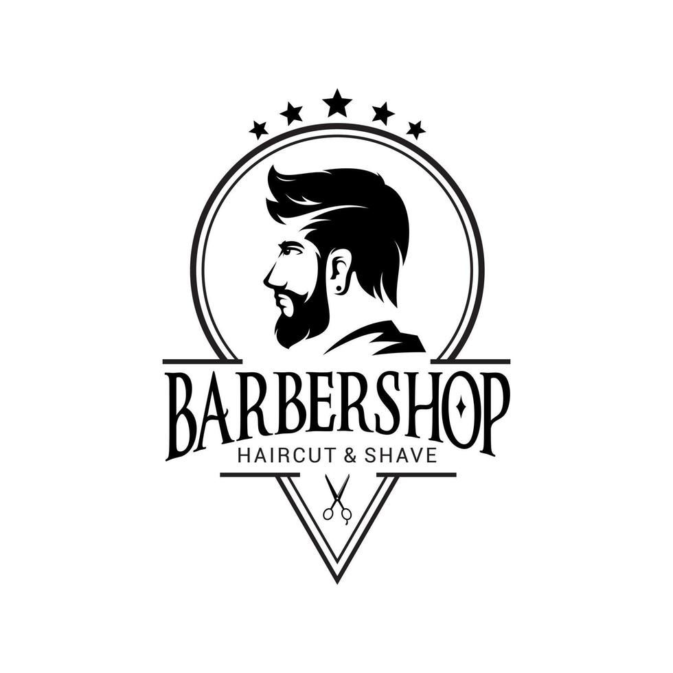Barber Shop Logo Vector Template Version 12