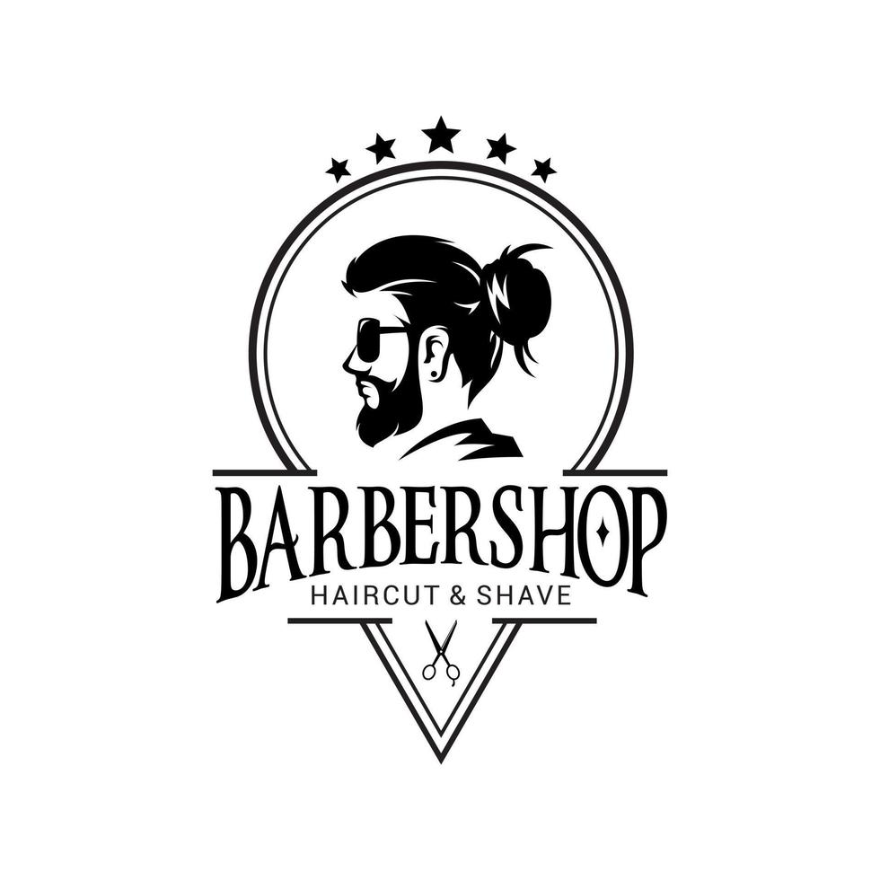 Barber Shop Logo Vector Template Version 10