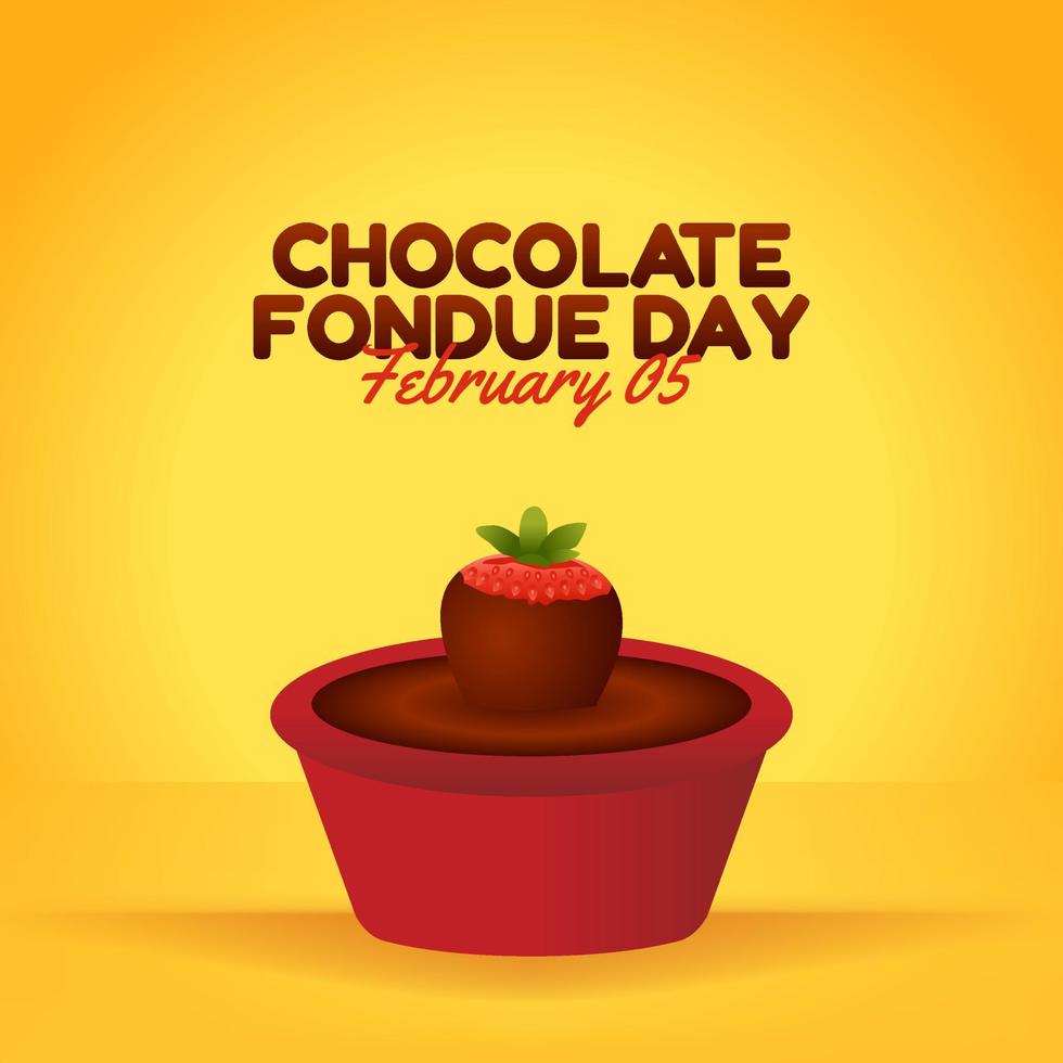 vector graphic of chocolate fondue day good for national chocolate