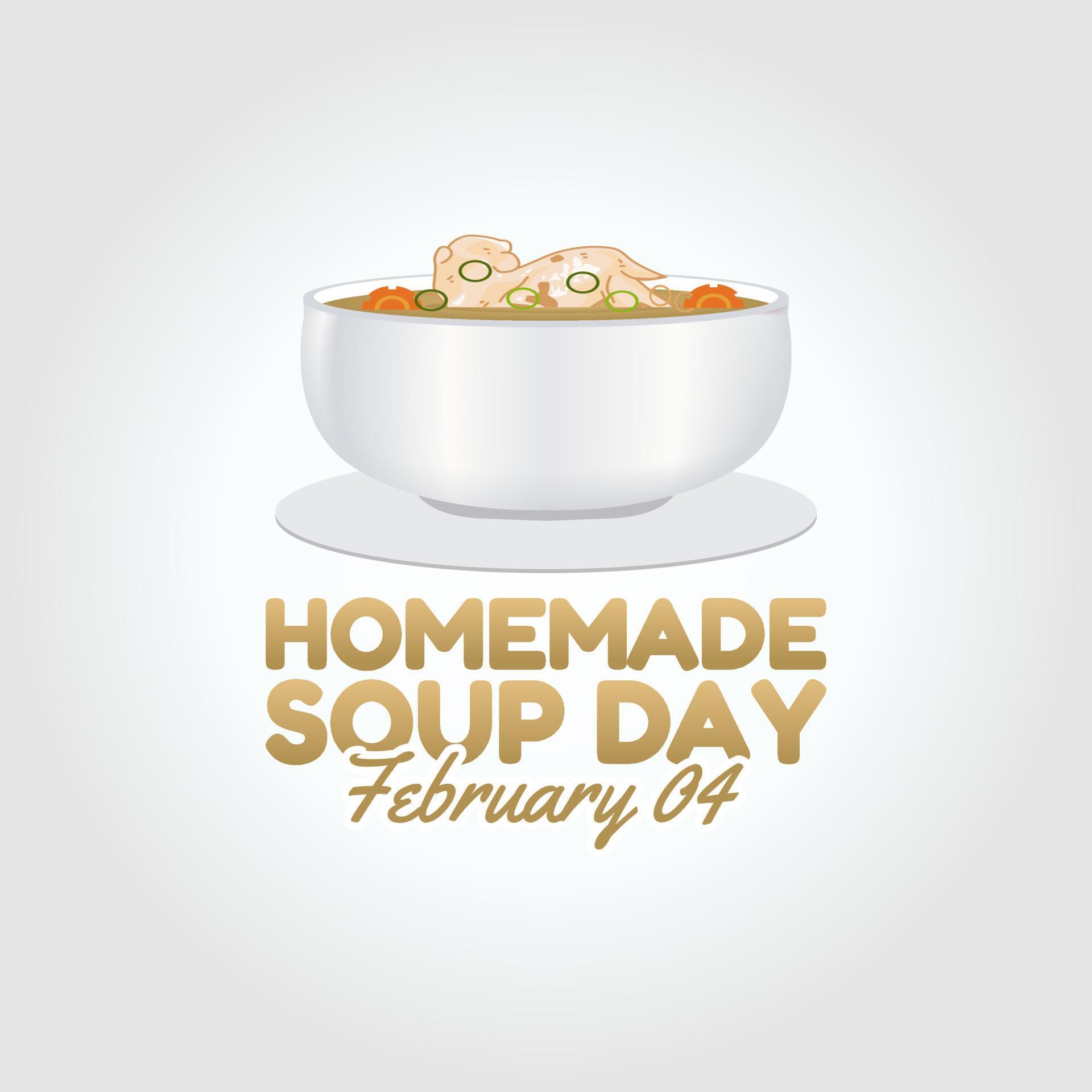 vector graphic of homemade soup day good for national homemade soup day celebration. flat design