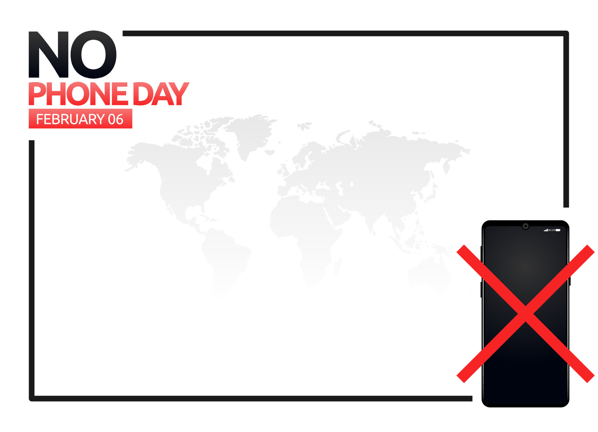 vector graphic of no phone day good for no phone day celebration. flat