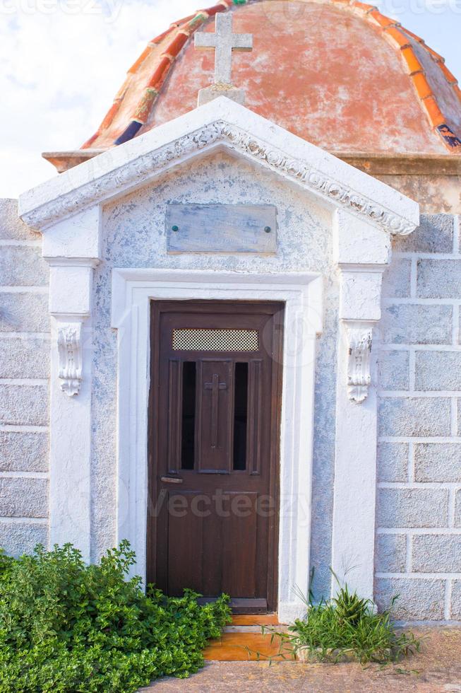 Antique doors at traditional cemetery in Bonifacio, Corsica photo