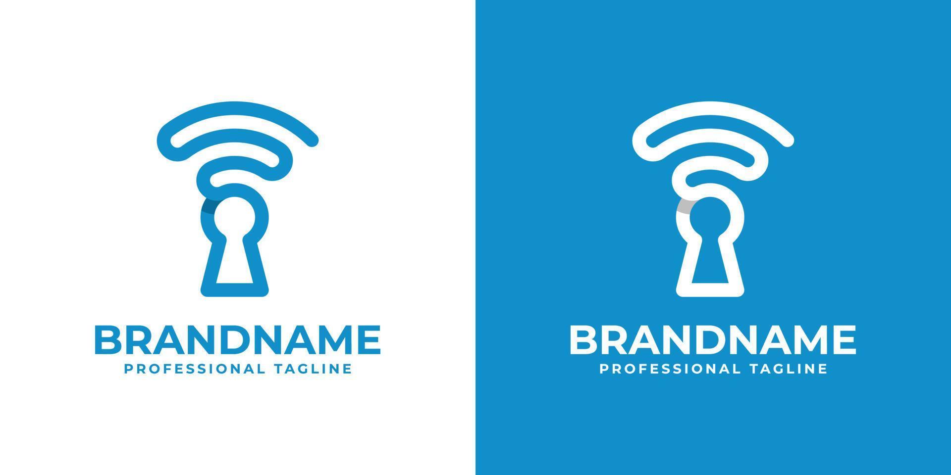 Keyhole Wifi Logo, suitable for any business related to keyhole and wifi vector