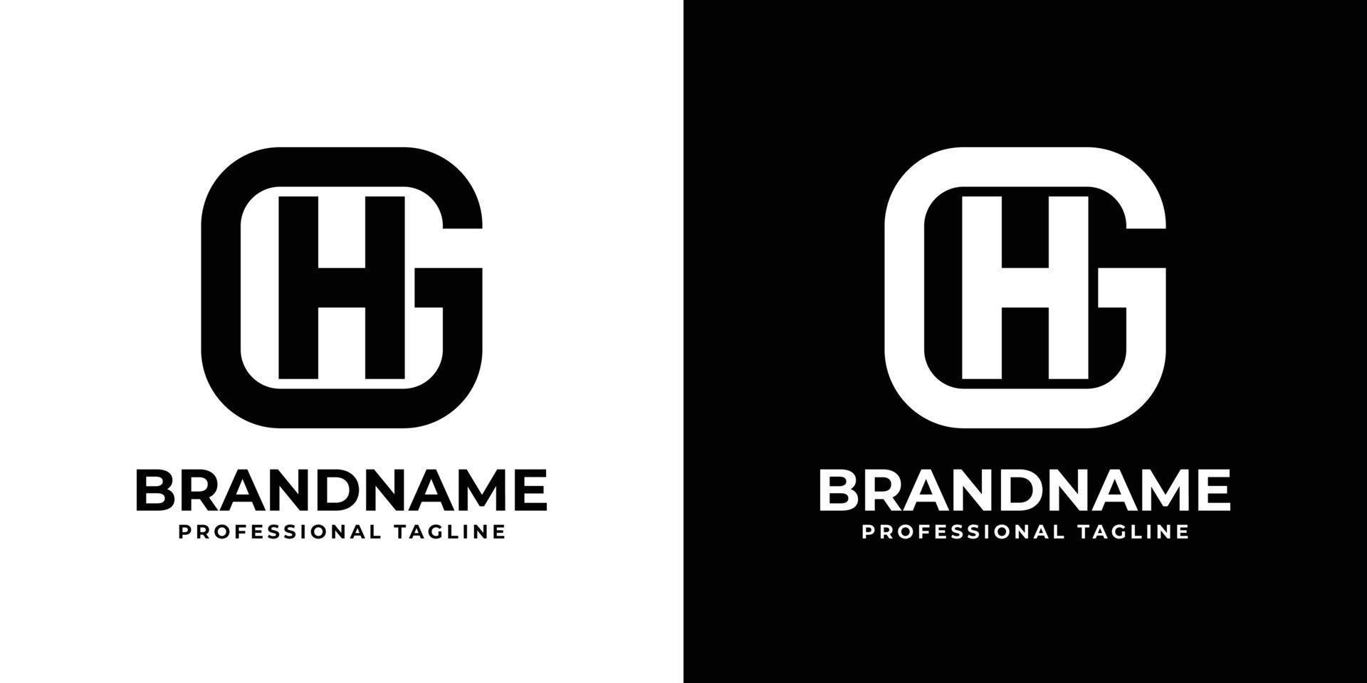 Simple GH or HG Monogram Logo, suitable for any business with GH or HG initial. vector