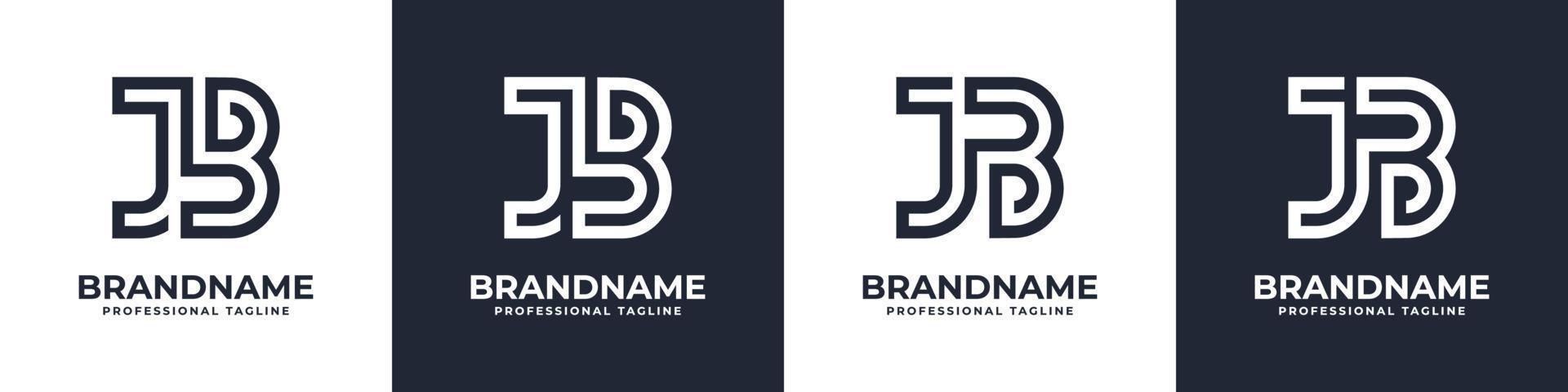 logotipo de monograma jb simple, adecuado para cualquier negocio con jb o bj inicial. vector