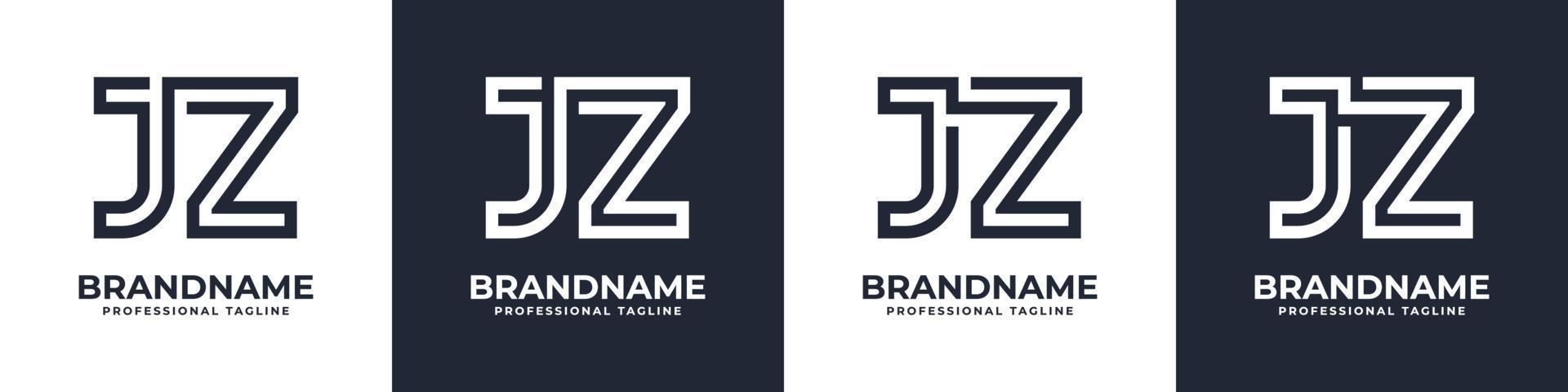 logotipo de monograma jz simple, adecuado para cualquier negocio con inicial jz o zj. vector