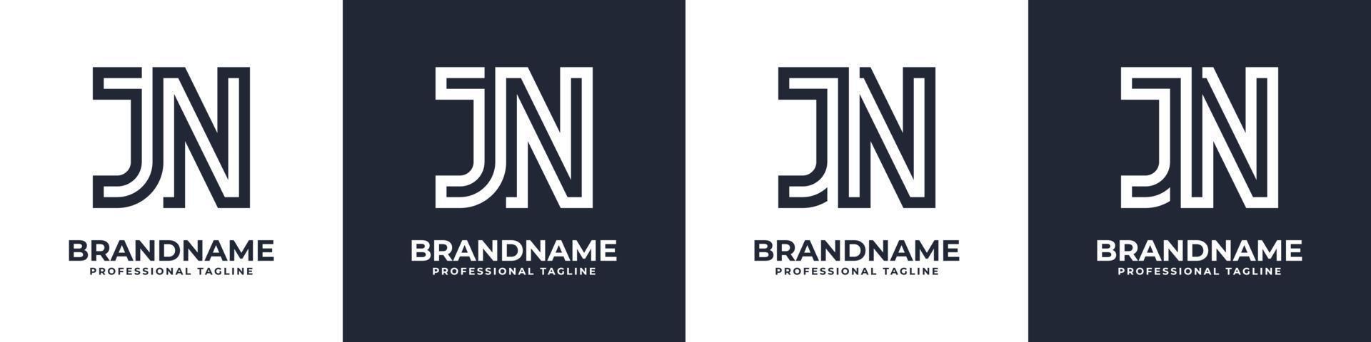 Simple JN Monogram Logo, suitable for any business with JN or NJ initial. vector