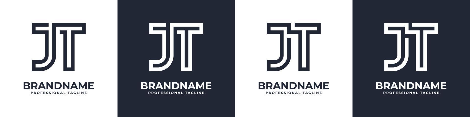 logotipo de monograma simple jt, adecuado para cualquier negocio con jt o tj inicial. vector