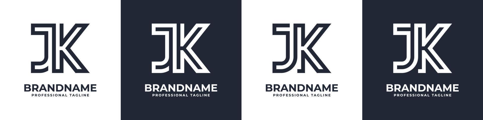 Simple JK Monogram Logo, suitable for any business with JK or KJ initial. vector
