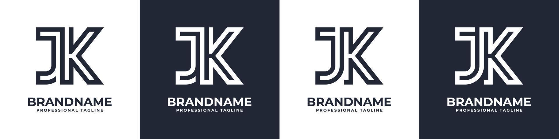 logotipo de monograma jk simple, adecuado para cualquier negocio con jk o kj inicial. vector