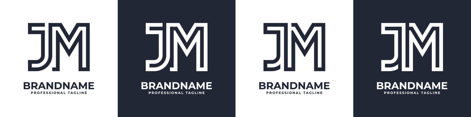 Simple JM Monogram Logo, suitable for any business with JM or MJ initial. vector