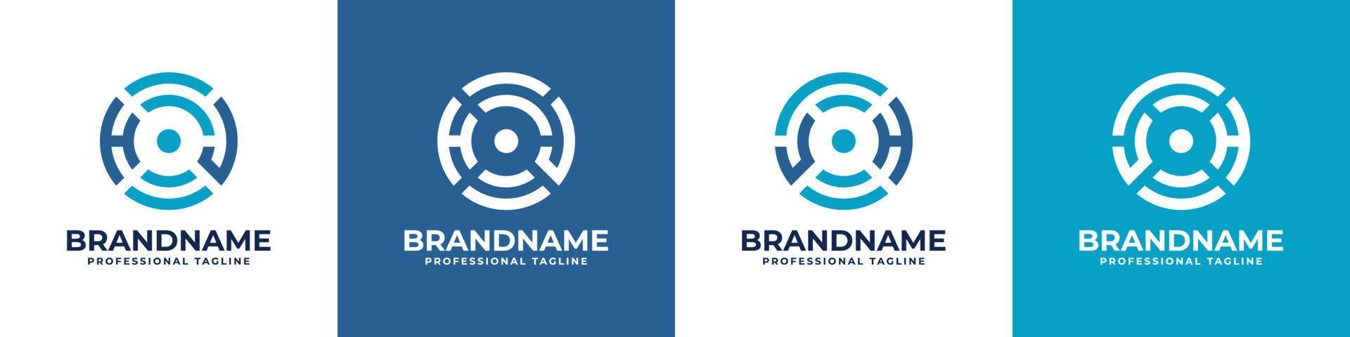 Letter HJ or JH Global Technology Monogram Logo, suitable for any business with HJ or JH initials. vector