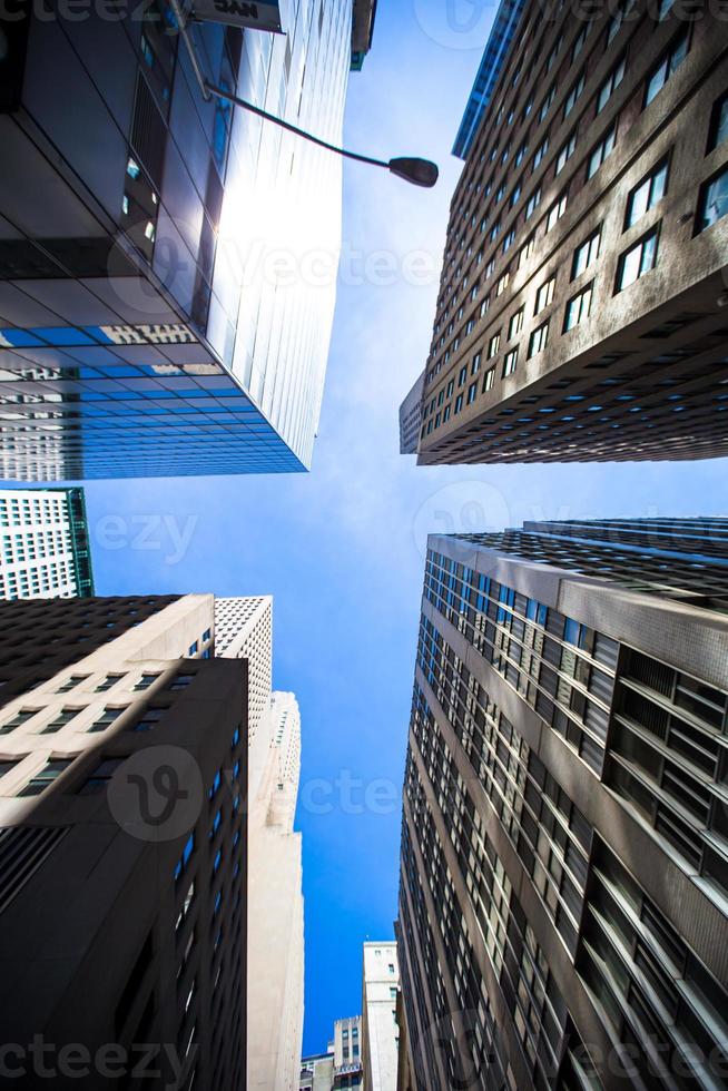 New York Skyscrapers View Upward photo