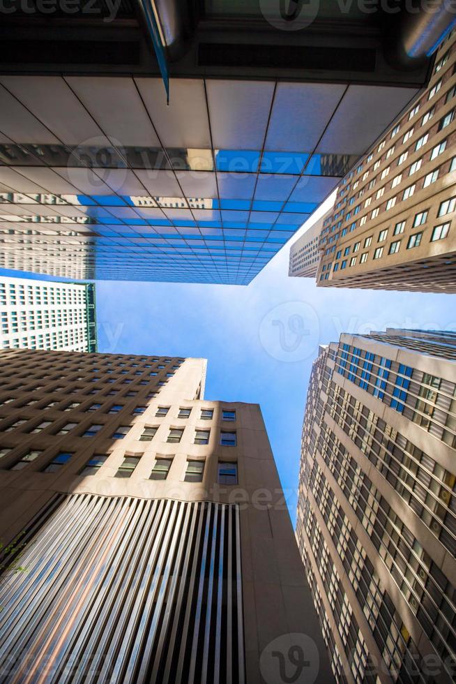 New York Skyscrapers View Upward photo