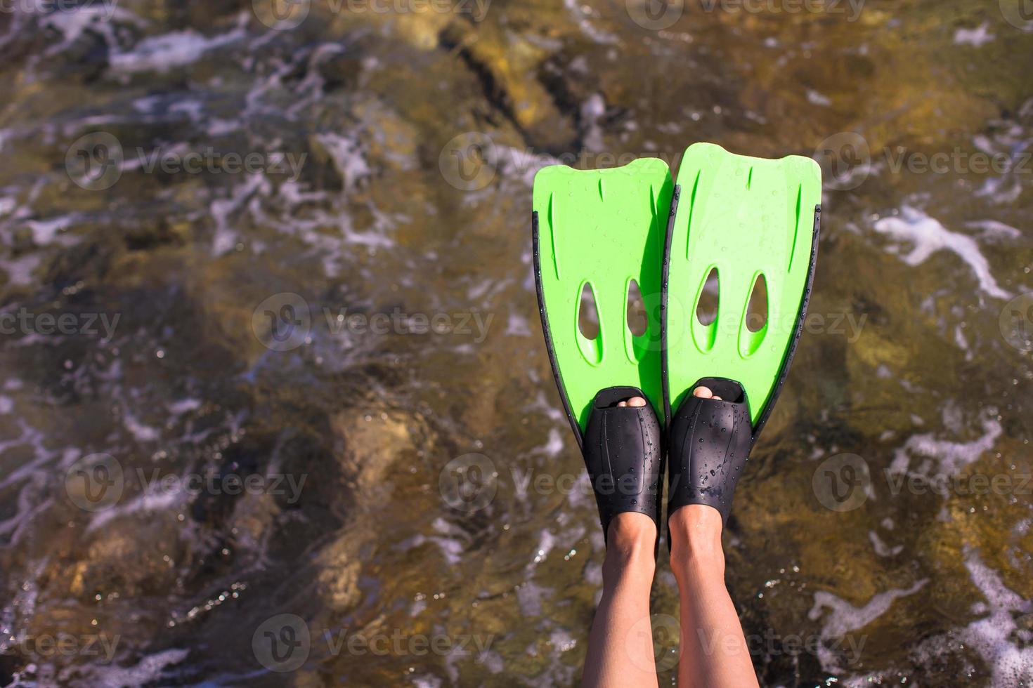 Close-up of fins in the turquoise water photo